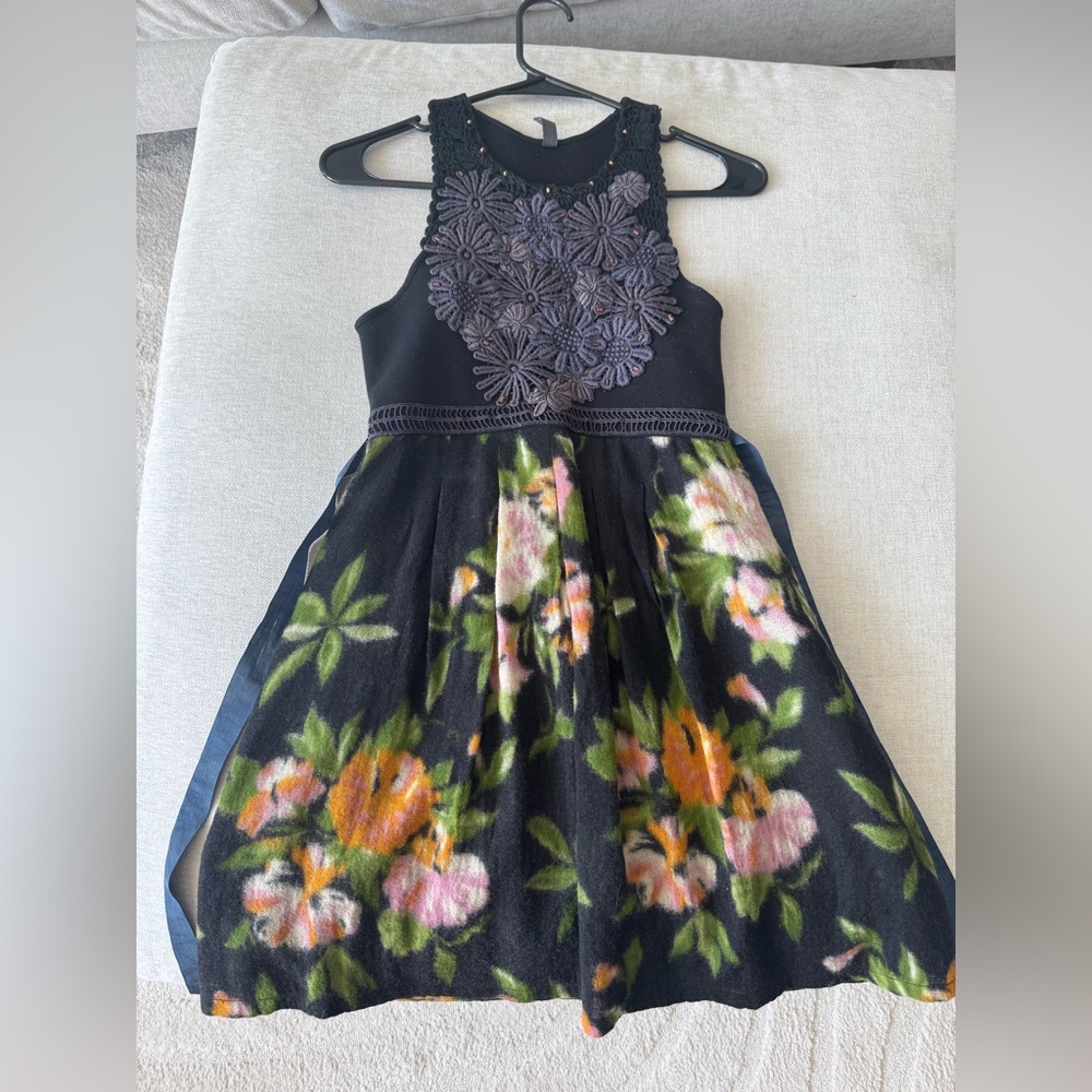 Free People Floral Black Dress